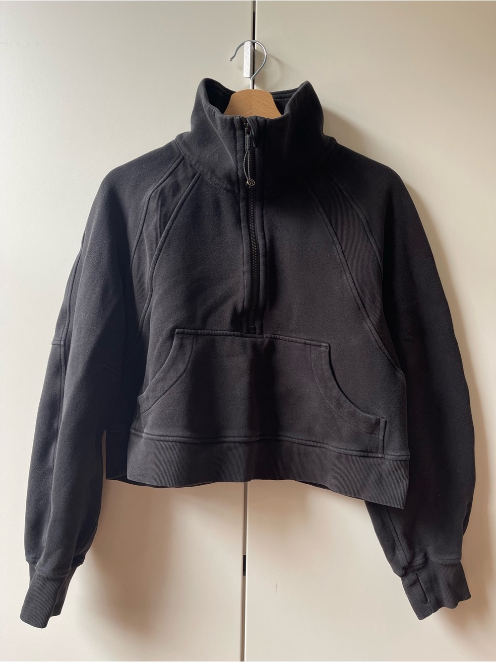 Lululemon Scuba Oversized Funnel Neck XS/S Black Half Zip Sweatshirt Jacket